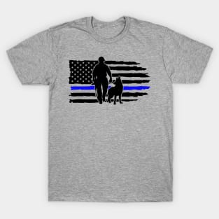 Thin Blue Line Flag for K9 Handlers T-Shirt